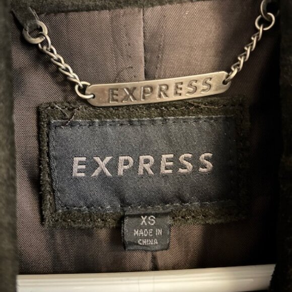 Express XS Dark Chocolate Brown Suede Women's Double Breasted Trench Coat 29" - Picture 3 of 11